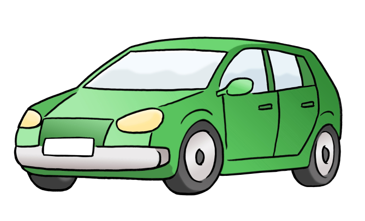 Das Bild zeigt ein grünes Auto